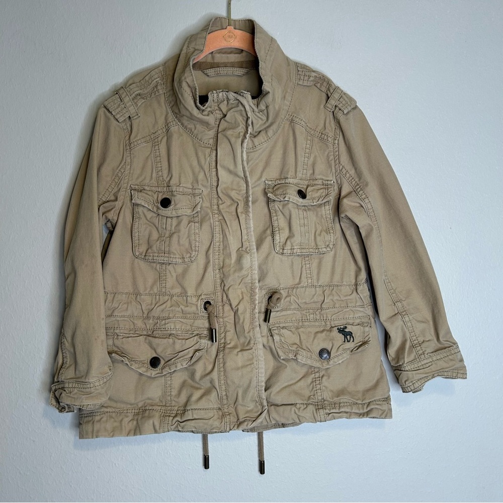 Abercrombie Kids Utility Tan Khaki Safari‎ Drawstring Waist Jacket Size L